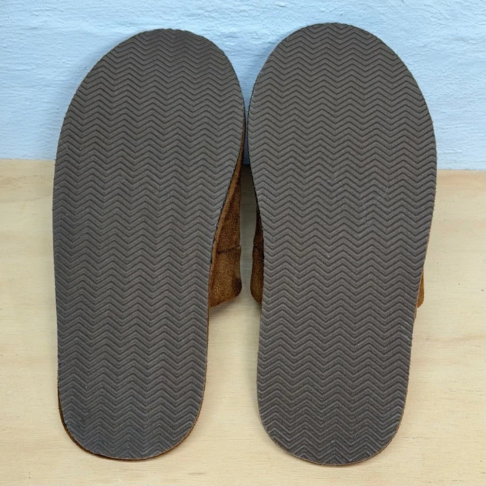 Polo Ralph Lauren Klarence Men 9 Brown Suede Faux Fur Scuff Slippers SMF3537ARL